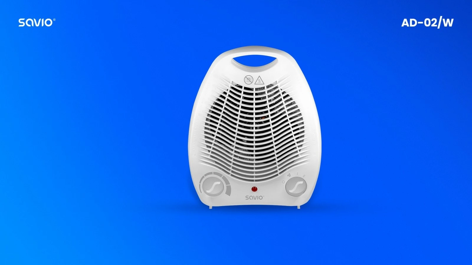 Ngrohëse me ventilator, Savio AD-02/W, 2000 W, 3 modalitete, termostat, mbrojtje nga përmbysja dhe mbinxehja, kabllo 1.5 m, e bardhë