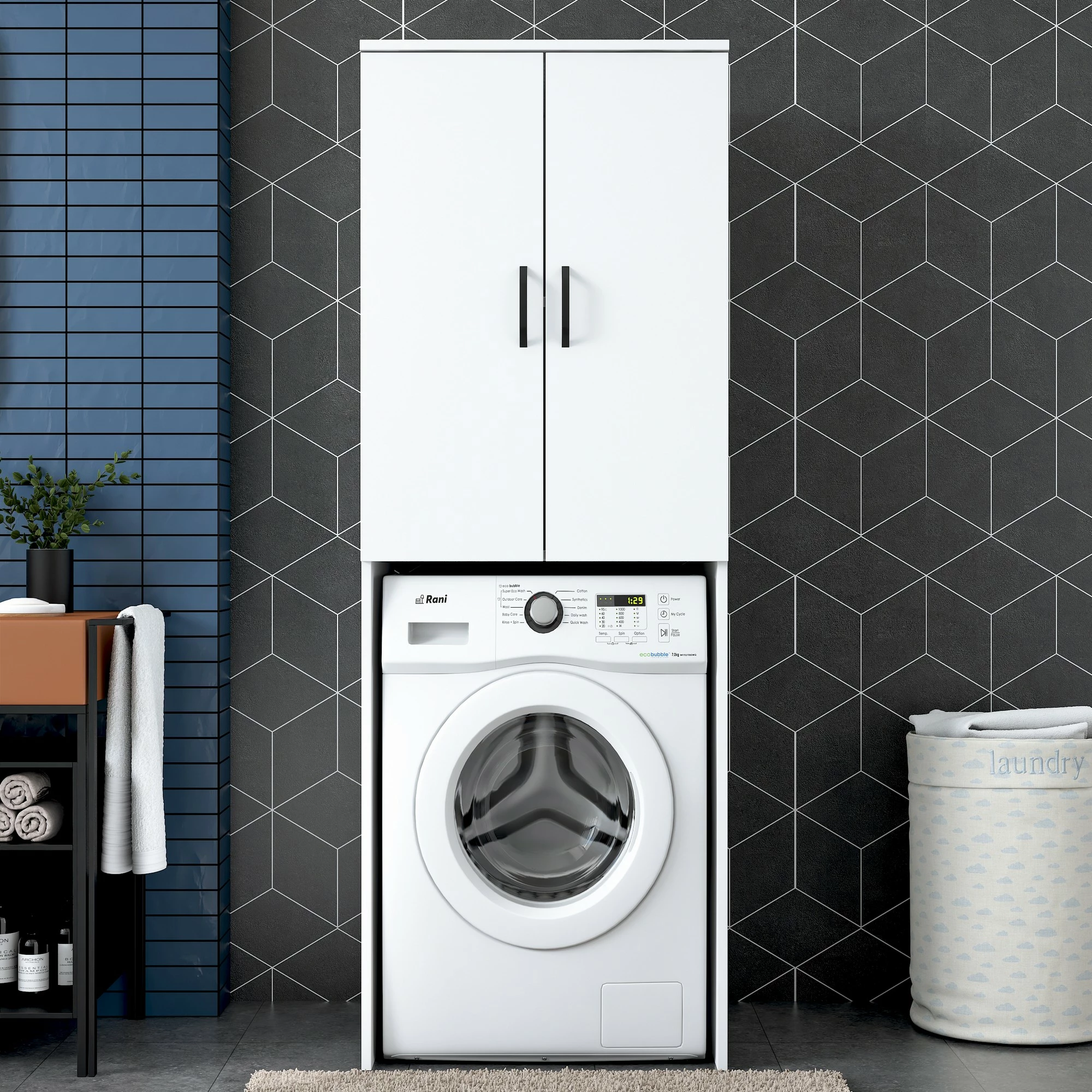 Dollap për lavatriçe, i bardhë, Hanah Home, KD110 - 3192