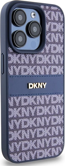 Mbështjellës DKNY Mono Stripe & Metal Logo për iPhone 15 Pro, Kaltër