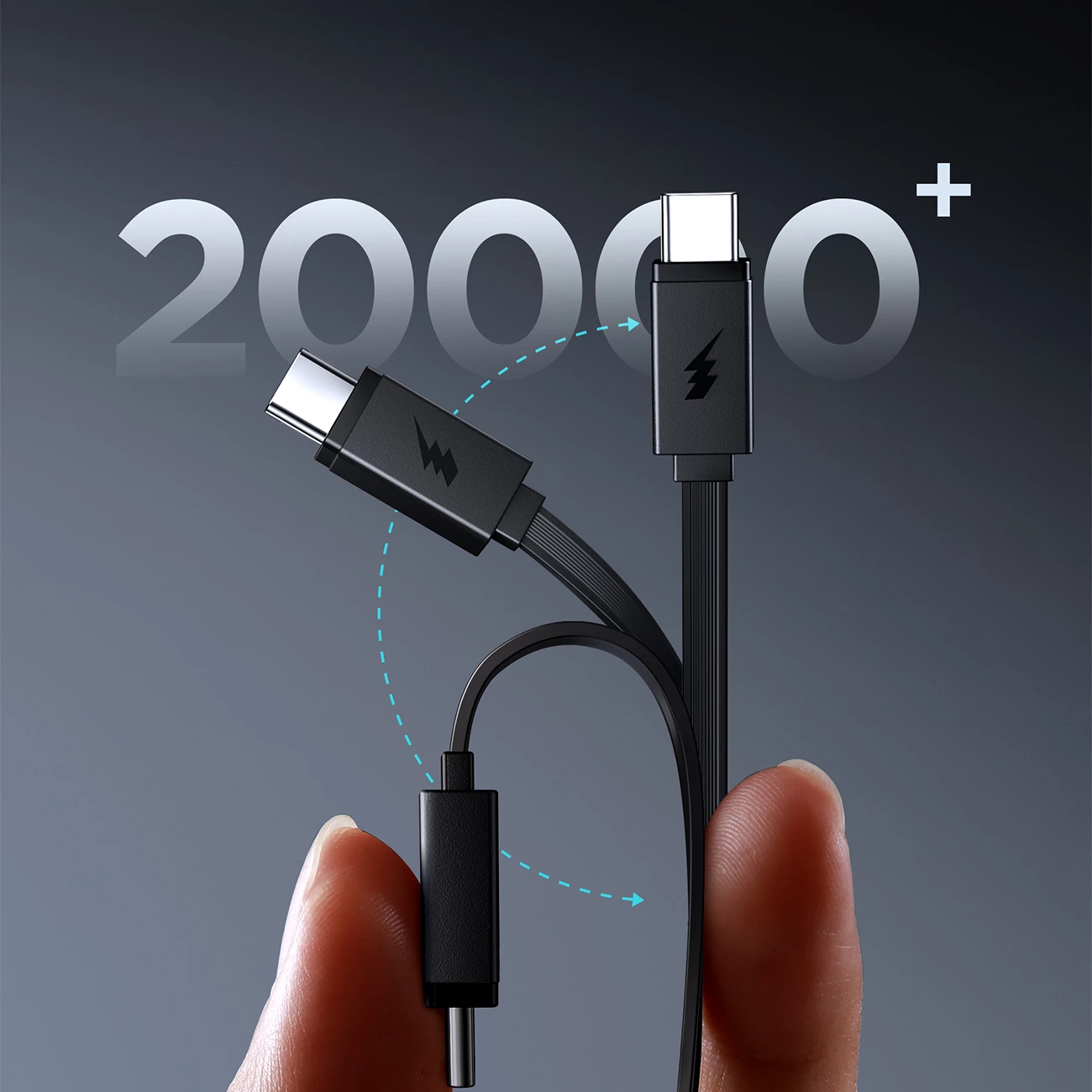 Powerbank Joyroom JR-PR1, 10000mAh, me kabllo USB-C të integruar, 22.5W, E zezë