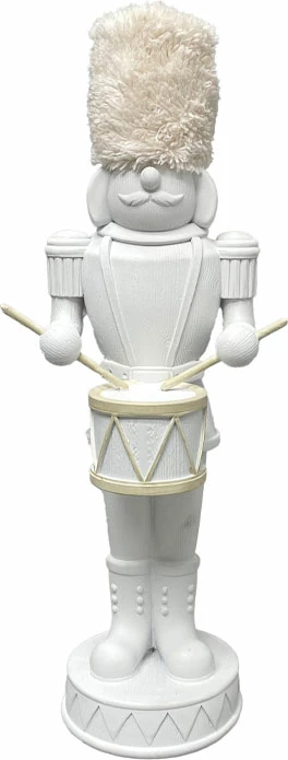 Dekoratë Krishtlindjesh SPEZZA, arrashkelës, polirezine, e bardhë-bezhë, 14x12.2x38.5cm