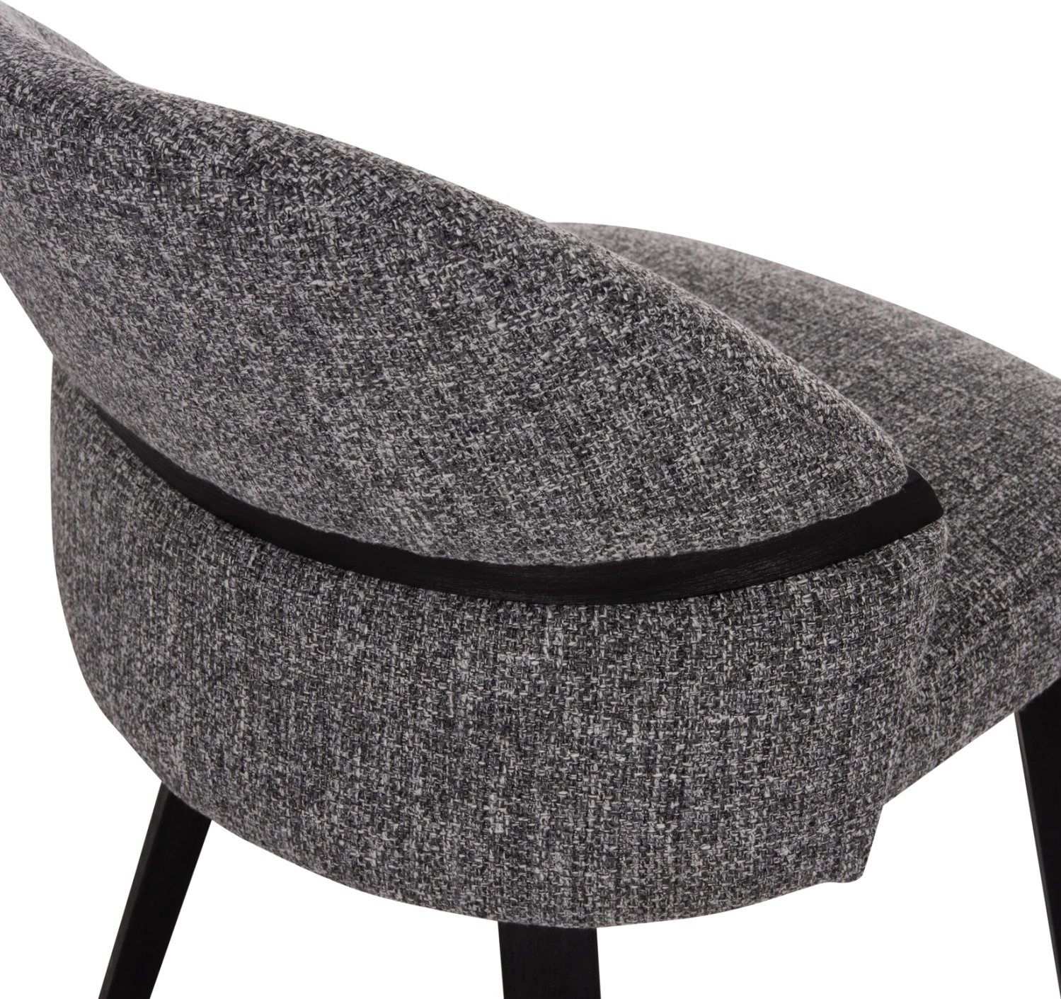 Karrige ngrënieje DEKKER, dru i zi, stof gri, FH18249.02, 50x60x80cm