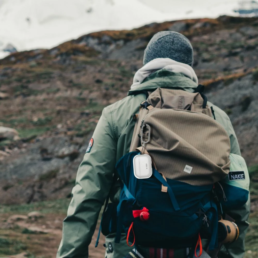 Mbështjellës Tech-Protect FlexAir për AirPods Pro/Pro 2, Transparent, me karabiner