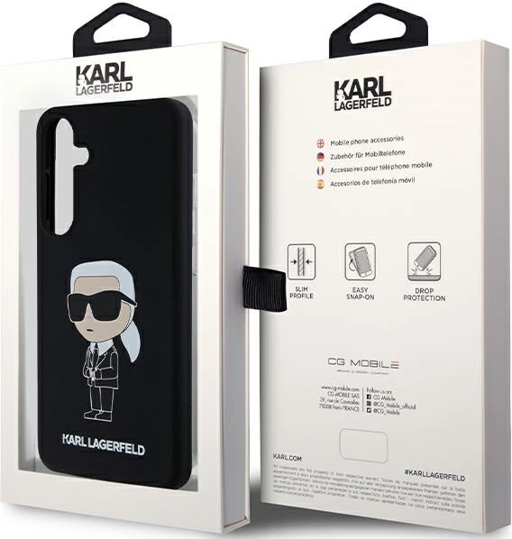 Mbështjellës Karl Lagerfeld Silicone Ikonik për Samsung Galaxy S24+, i zi