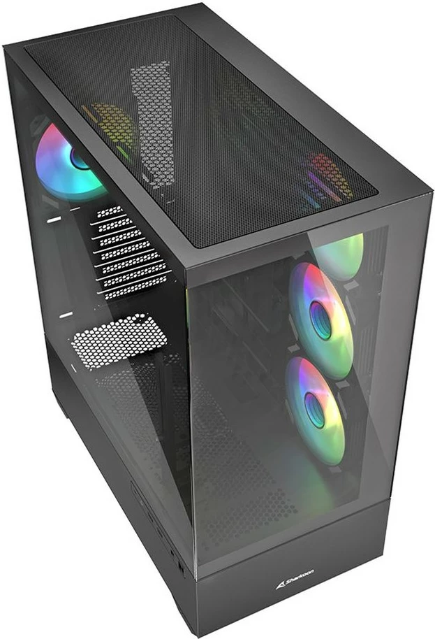 Kasë Sharkoon AK6 RGB ATX, 1x xham, e zezë