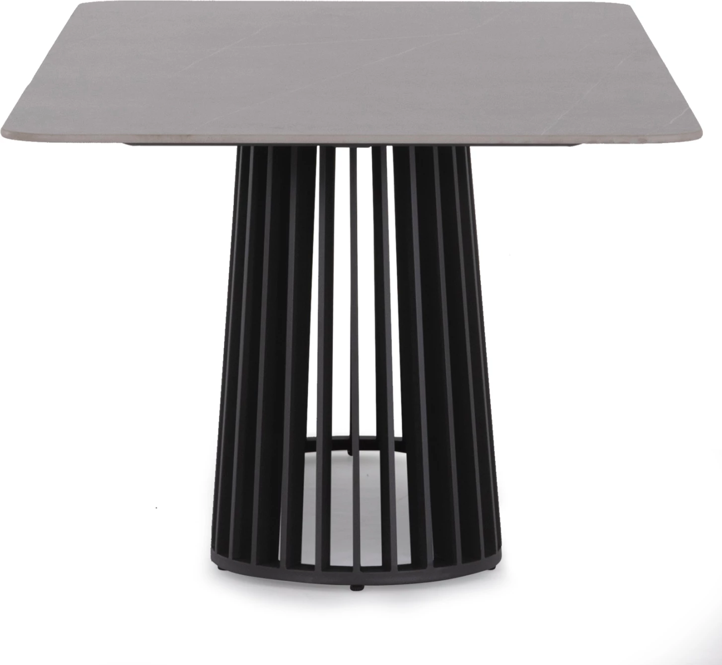 Tavolinë ngrënieje për jashtë, seria Eternity, alumin antracit, sipërfaqe gur sintetik pamje mermeri gri, 240x100x75cm