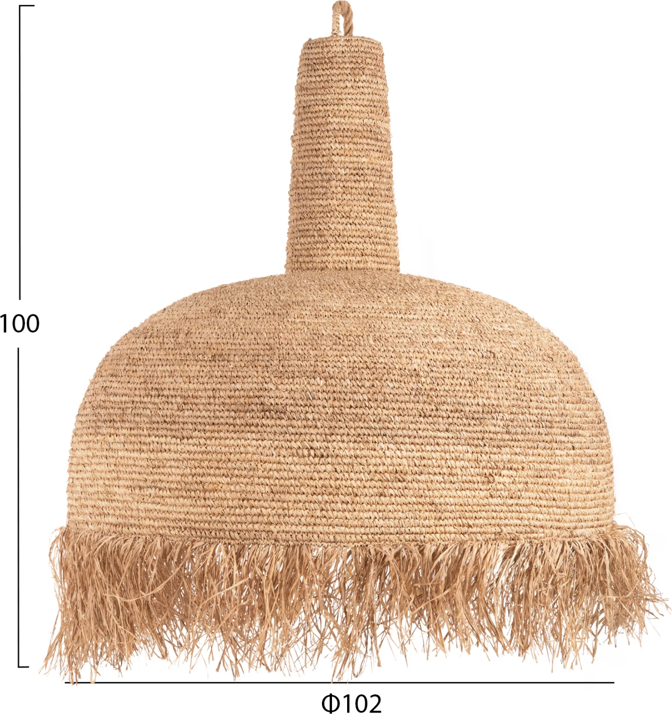 Llambë tavani varëse, fibra palme të tharë, natyrale, FH4032, 102x100cm