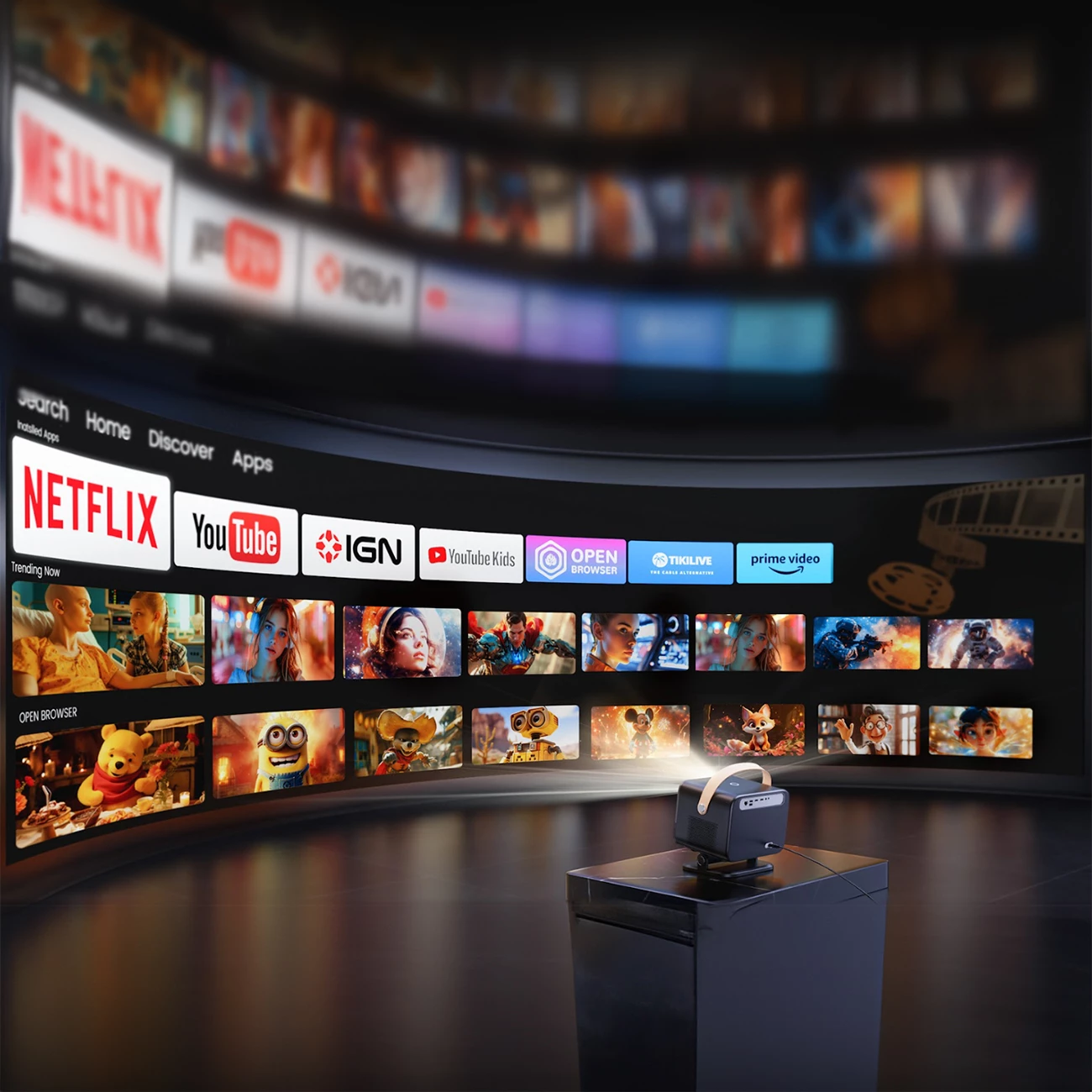 Projektor multimedial Yaber U12, FullHD 1080p, 700 ANSI Lumens, Dolby Audio, i zi