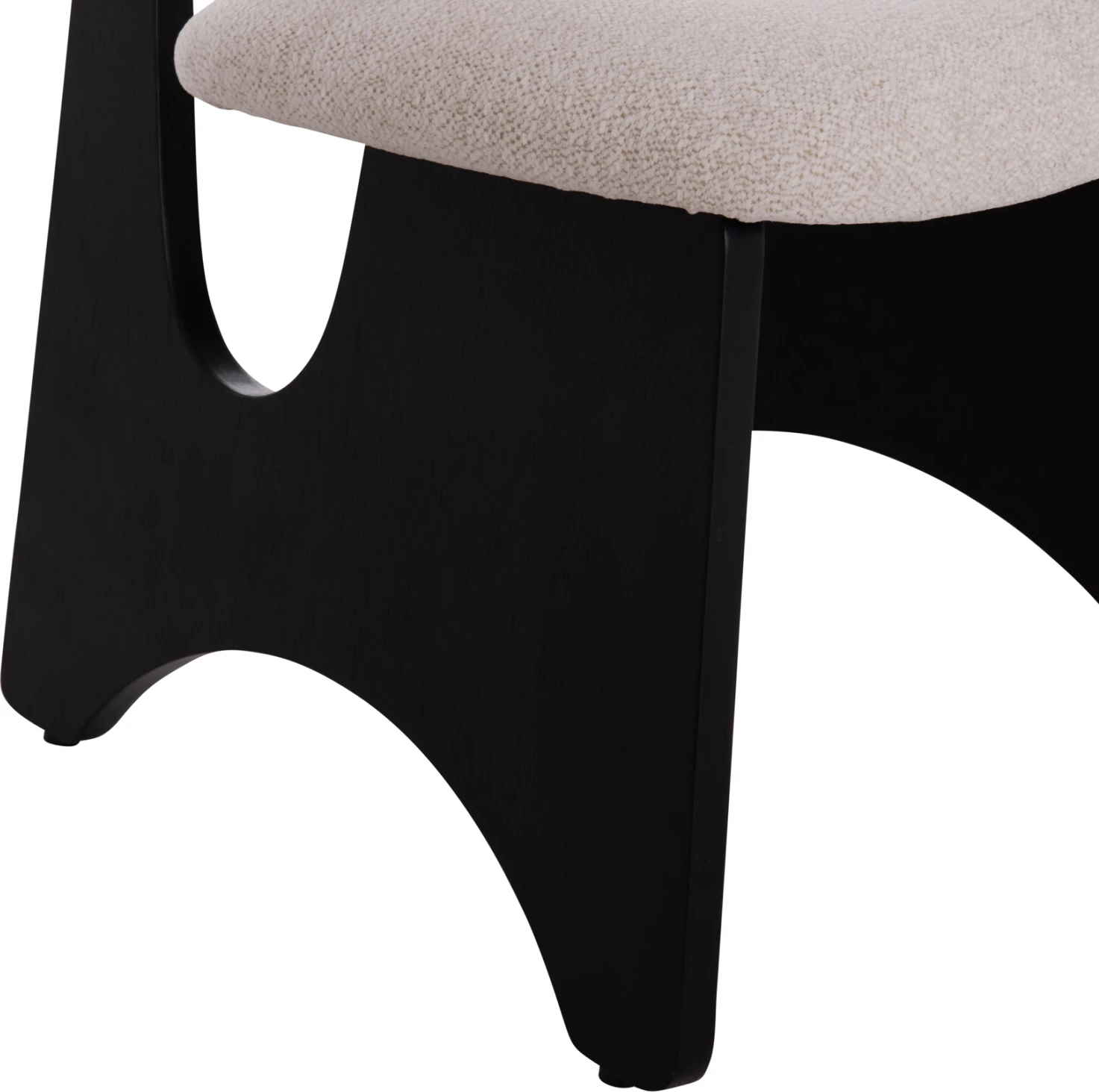 Karrige ngrënieje BELLISI, set 2 copë, stof krem i bardhë, dru i zi, FH18248.02, 53x56x78cm