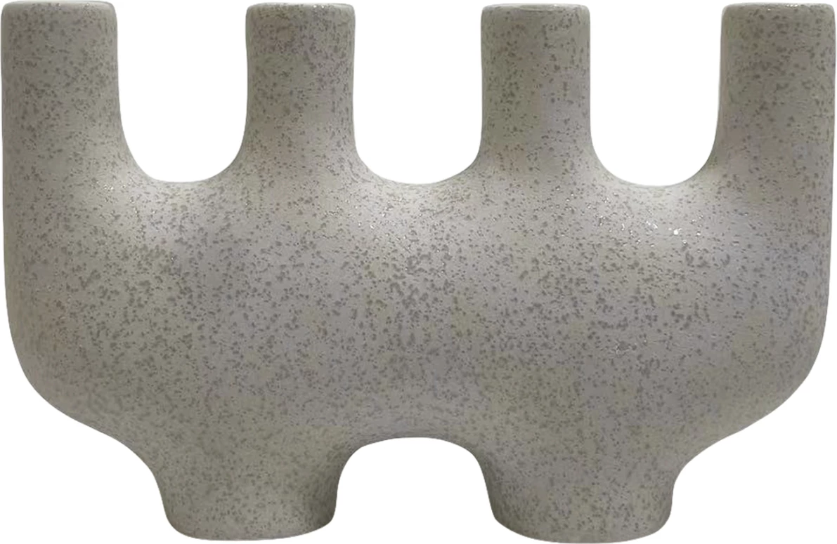 Dekor tavoline prej qeramike MANI FH4641.01 ngjyrë e bardhë me kristalizim 21x6x13Hcm