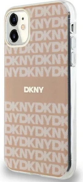 Mbështjellës DKNY IML Mono & Stripe MagSafe për iPhone 11/XR, Rozë