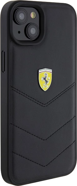 Mbështjellës Ferrari FEHCP15MRDUK për iPhone 15 Plus 6.7", hardcase, lëkurë natyrale, e zezë
