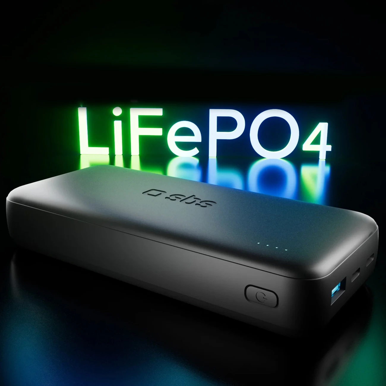 Powerbank SBS Infinity 20000mAh LiFePO₄, 2 porta USB-A/USB-C, e zezë