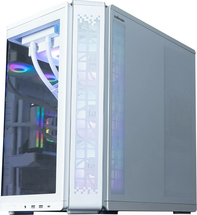Kasë, Zalman P60, mid-tower, për ATX/Micro ATX/Mini ITX, 5x ARGB ventilatorë, e bardhë