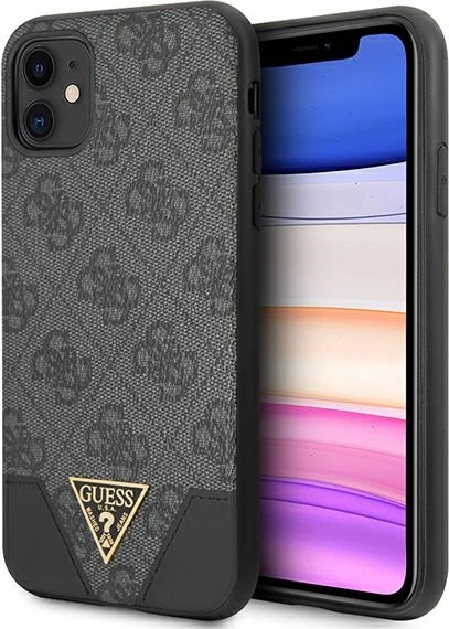 Mbështjellës Guess 4G Triangle Collection për iPhone 11/XR, 6.1", Gri