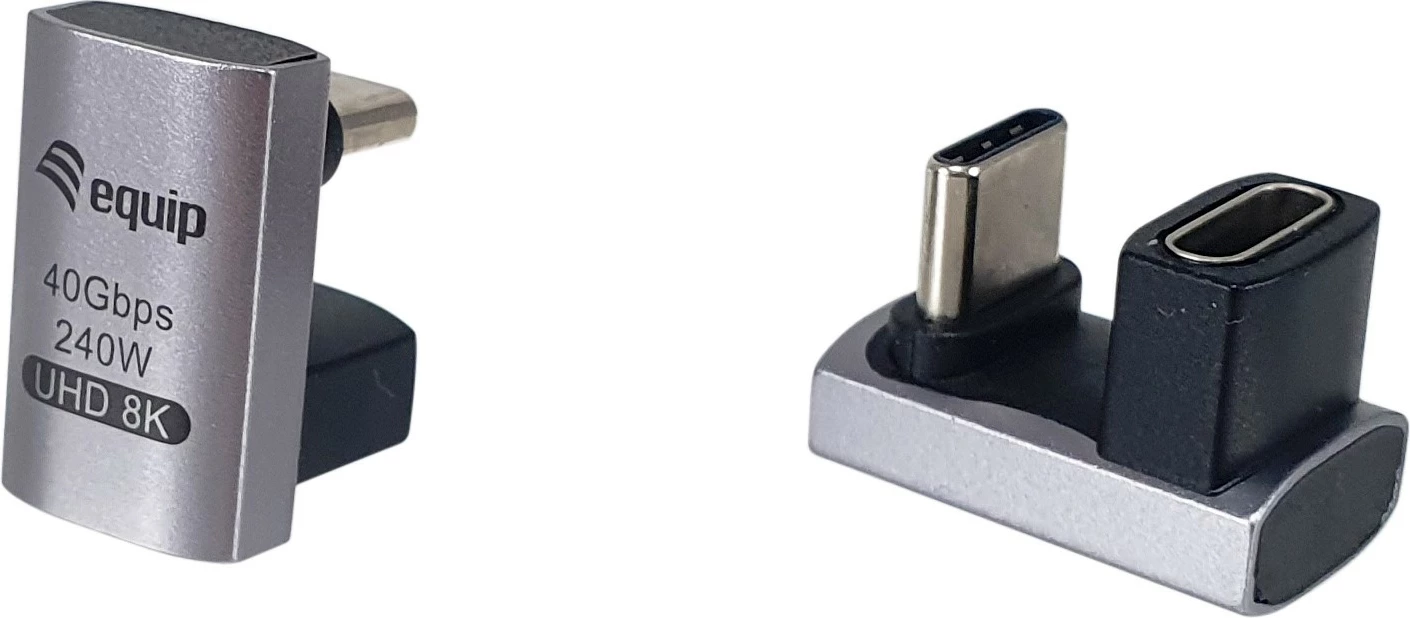 Adapter USB4 C-C Equip 133477, 40Gbps, PD 240W, 2 copë, zi, hiri