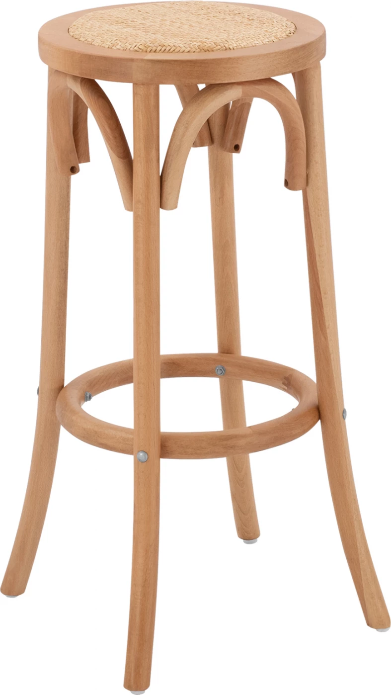 Karrige për bar prej druri ahu, ngjyrë natyrale, me mat, 36'x70cm FH8751.01