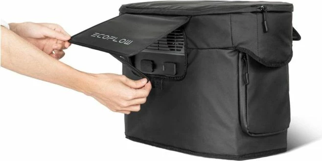 çantë mbrojtëse EcoFlow DELTA Max, rezistente ndaj ujit, dritare transparente për LCD, e zezë
