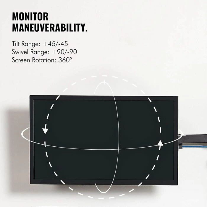 Mbajtës desktop për 4 monitorë VONHAUS 3000113 deri 32", VESA 75x75/100x100, 8 kg për ekran, i zi, set për 4 monitorë