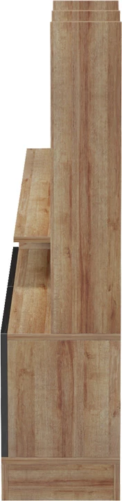 Komodë TV Seruno, ngjyrë lis dhe mermer i zi, 170x25x100cm