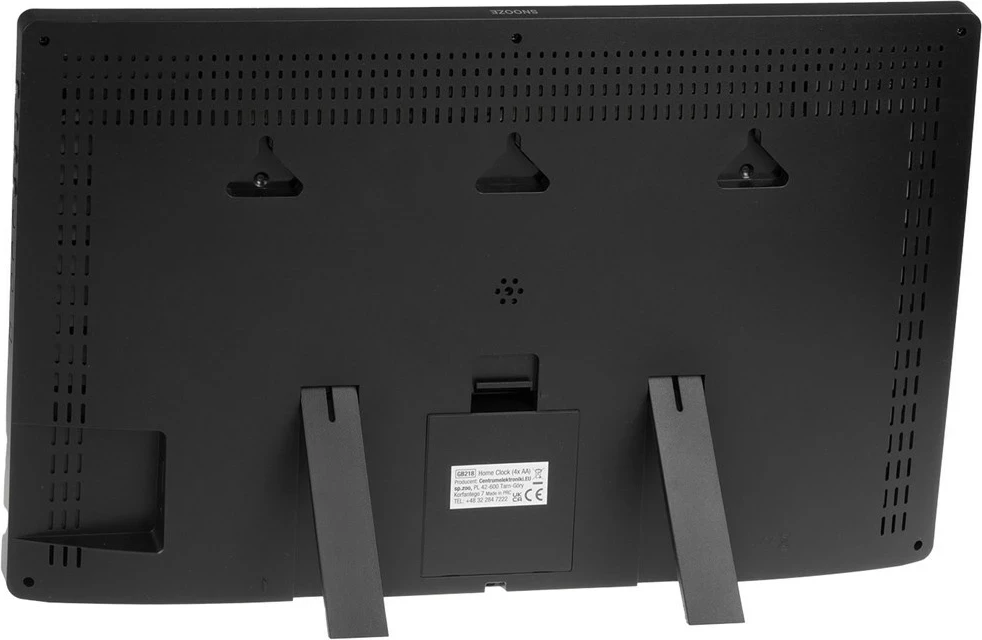 Orë muri GreenBlue GB218, LCD e madhe, me stacion moti, e zezë