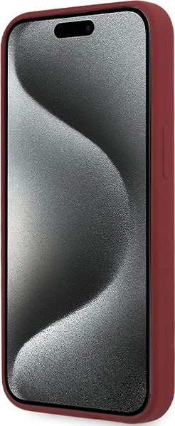 Mbështjellës BMW Silicone Big Logo MagSafe për iPhone 15 Pro, i kuq