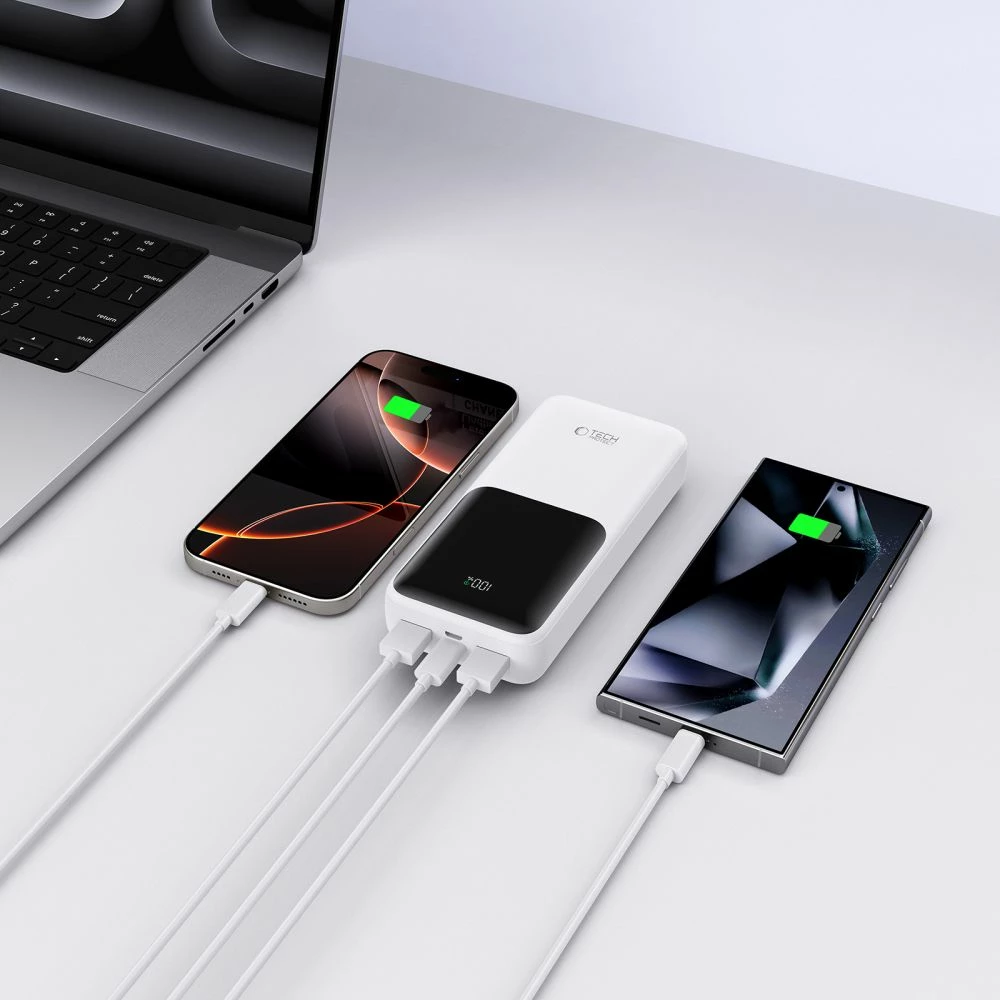 Powerbank Tech-Protect PB02 20000mAh 22.5W, Bardhë