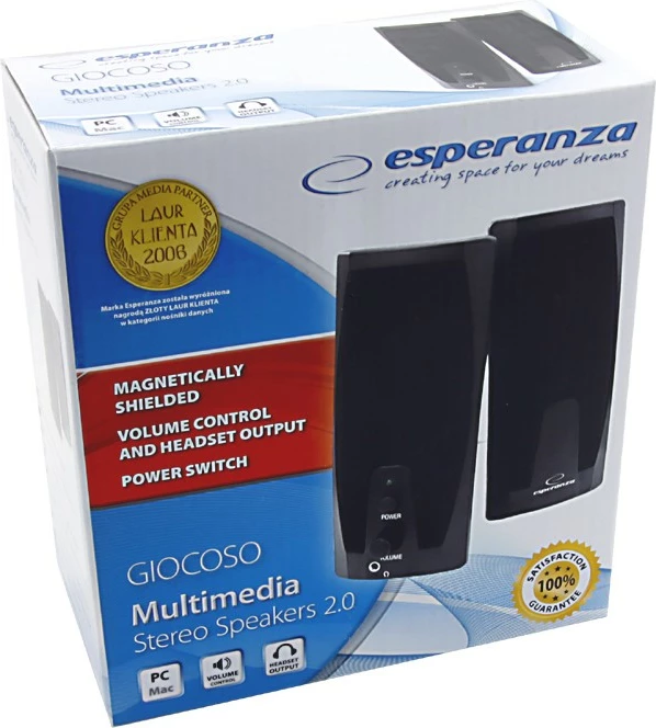Altoparlantë kompjuteri Esperanza Giocoso EP110, 2.0, 2x3W, zi