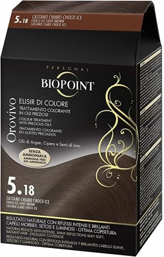 Ngjyrë për flokë Biopoint Orovivo 5.18 kafe e qeltë, 100 ml