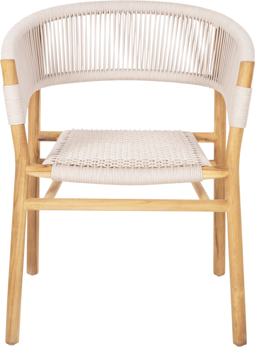 Karrige ngrënie me krahë IRVING FH9763 dru teak ngjyrë natyrale dhe litar bezhë 60x55x78H cm