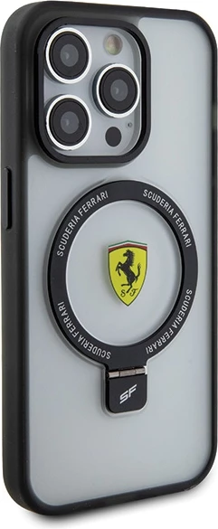 Mbështjellës Ferrari FEHMP15LUSCAH për iPhone 15 Pro 6.1", transparent, me Ring Stand, MagSafe
