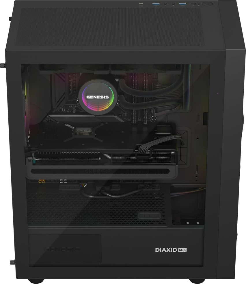 Kasë ftohëse me ujë GENESIS NLG-2319 për procesor, 2 ventilatorë, RGB, e zezë