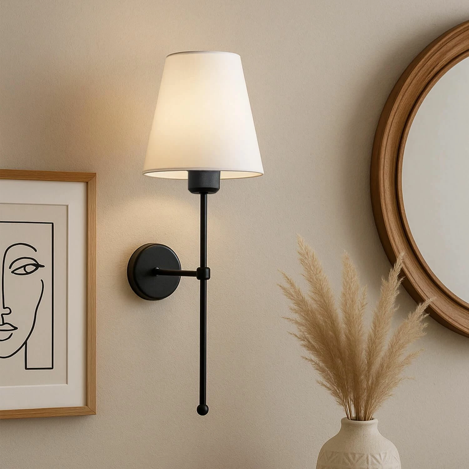 Llambë muri Opviq, krem e zezë, 241966