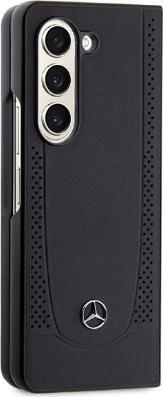 Mbështjellës Mercedes Urban Line për Samsung Galaxy Z Fold 5, lëkurë, zi