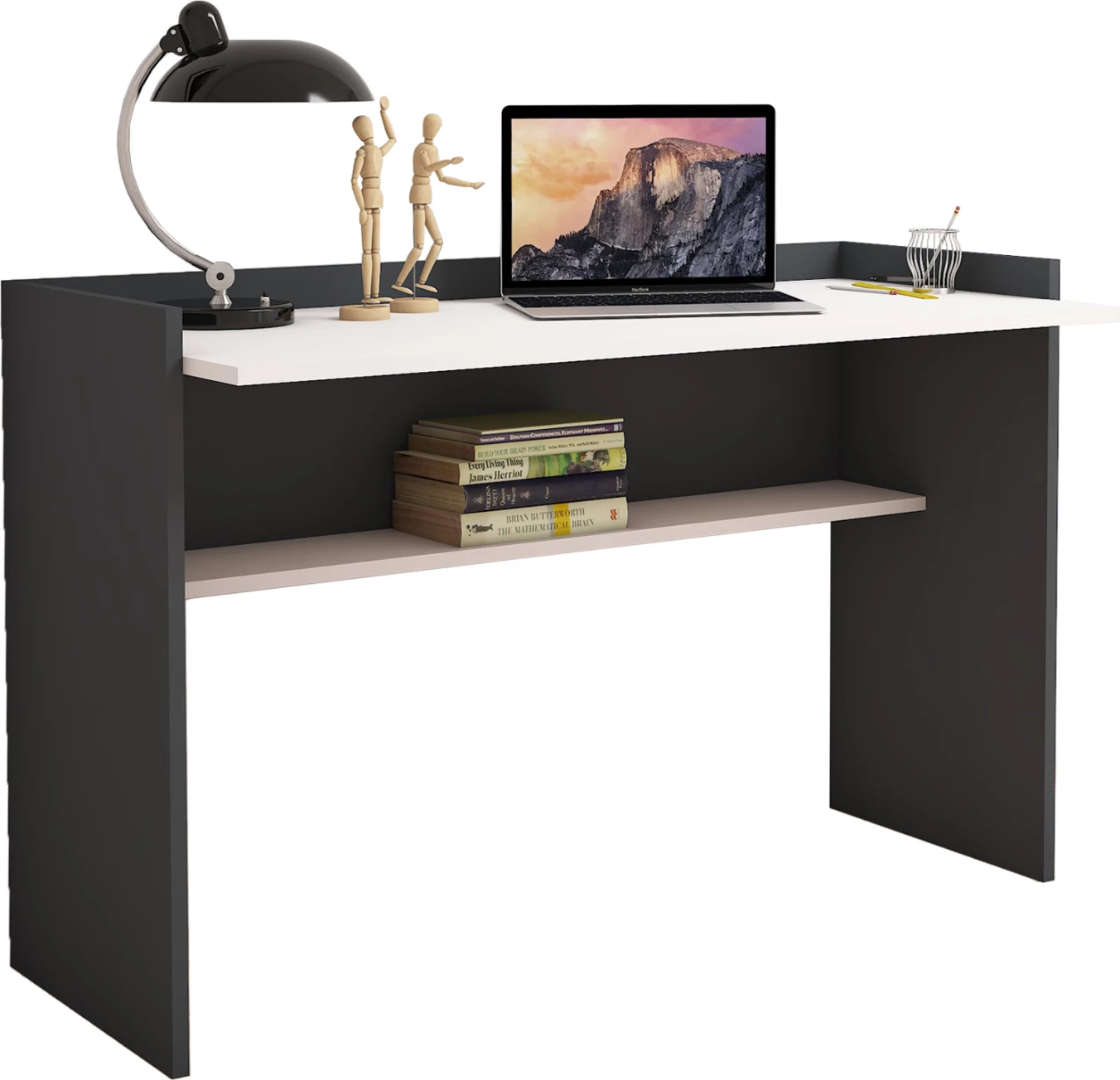 Tavolinë melamine gri-bardhë 118x58x80Hcm.FH9227.13