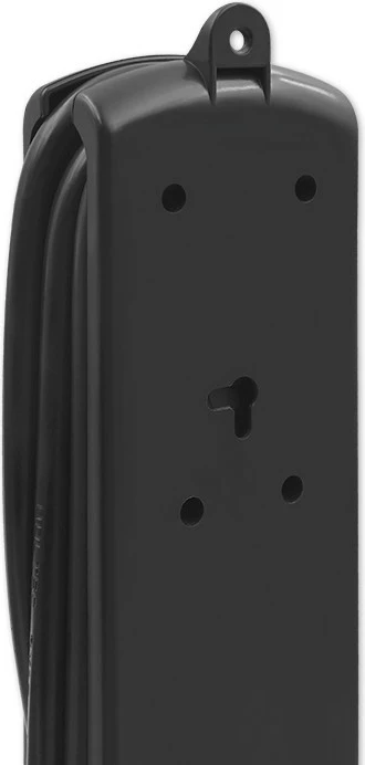 Kasë Qoltec 50105 me 4 dalje, 2.5m, e zezë