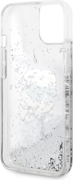 Mbështjellës Karl Lagerfeld KLHCP14MLNKHCH për iPhone 14 Plus 6.7", Glitter, Argjendtë