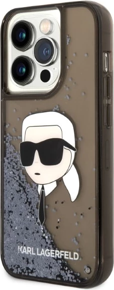 Mbështjellës Karl Lagerfeld KLHCP14LLNKHCK për iPhone 14 Pro 6.1", Glitter, i zi