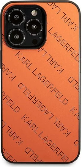 Mbështjellës Karl Lagerfeld Perforated Allover për iPhone 13 Pro / 13 6.1", Portokalli