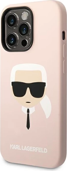 Mbështjellës Karl Lagerfeld KLHCP14XSLKHLP për iPhone 14 Pro Max, silikon, rozë