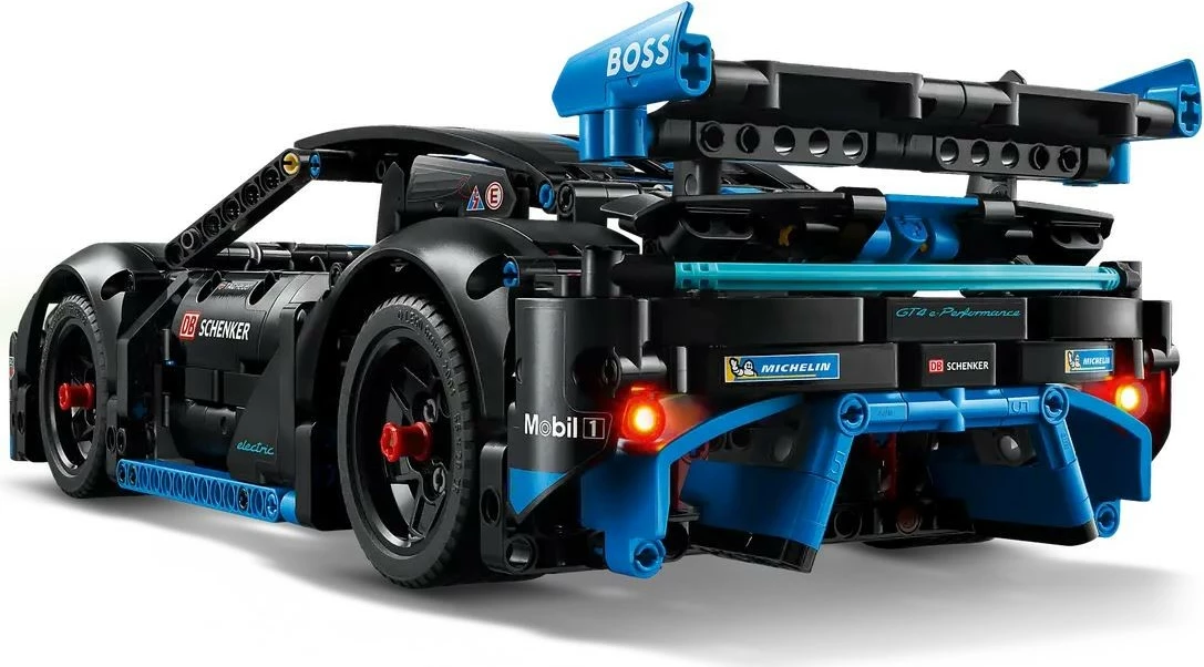 Set ndërtimi LEGO Technic Porsche GT4 e-Performance Racing Car 42176, 834 pjesë, i zi/blu