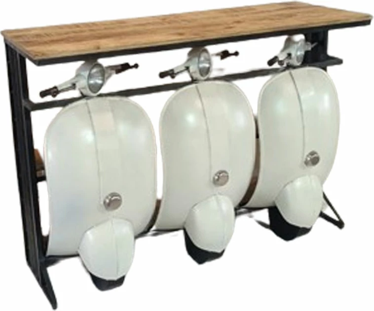 Konsol Vespa, ngjyrë e bardhë krem, natyrale, 138x52x100