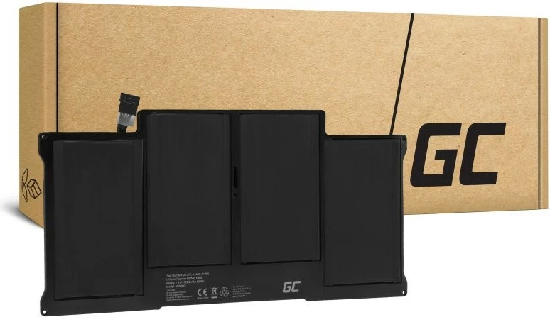 Bateri Green Cell për MacBook Air 13, A1369 A1466, 54.4Wh, Li-Po, e zezë