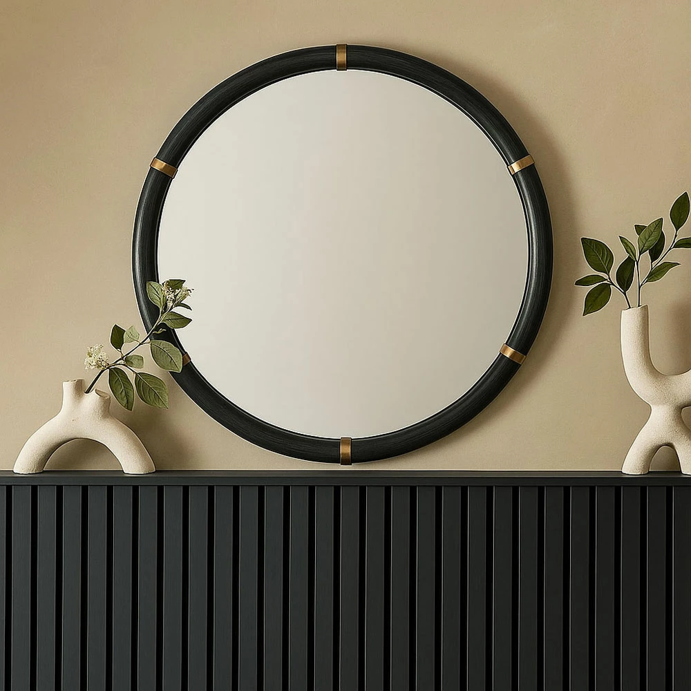 Pasqyrë COLOMBO, e zezë, 100x4x100cm