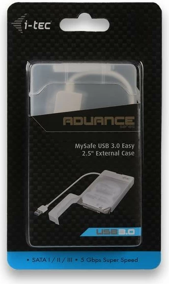 Kasë i-tec MySafe USB 3.0 Easy, për HDD/SSD 2.5", e bardhë