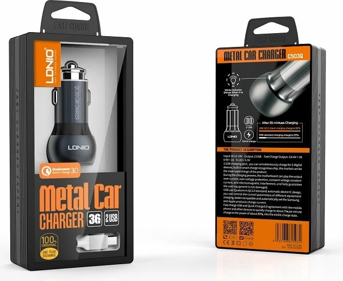 Karikues Për Veturë LDNIO C503Q (Hiri)