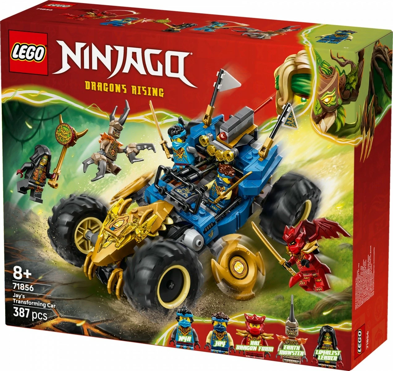 Set konstruktues, LEGO Ninjago, 71856 Jay makinë multi-funksionale 2-në-1, 387 pjesë, 8+