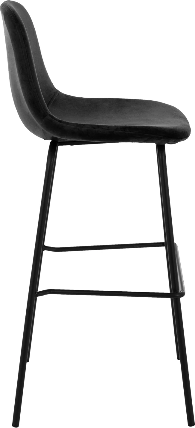 Karrige për bar VINCENT FH8579.14, kadife e zezë, kornizë metalike, 56.5x47x106 cm., set prej 4 copë