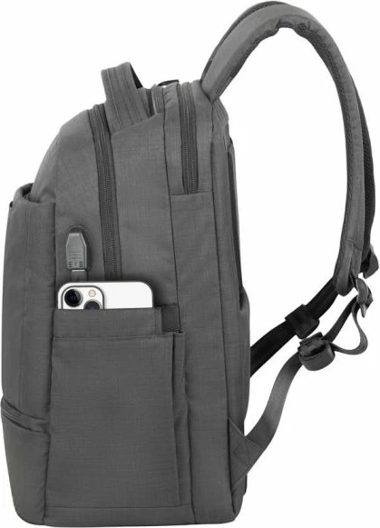 çantë shpine për laptop RIVACASE 8363 15.6" me portë USB, gri grafit