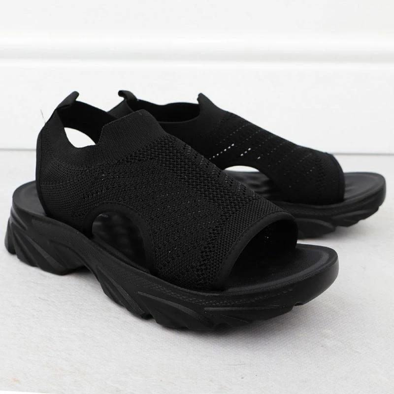 Sandale të mbyllura Potocki TO90302, të zeza femra